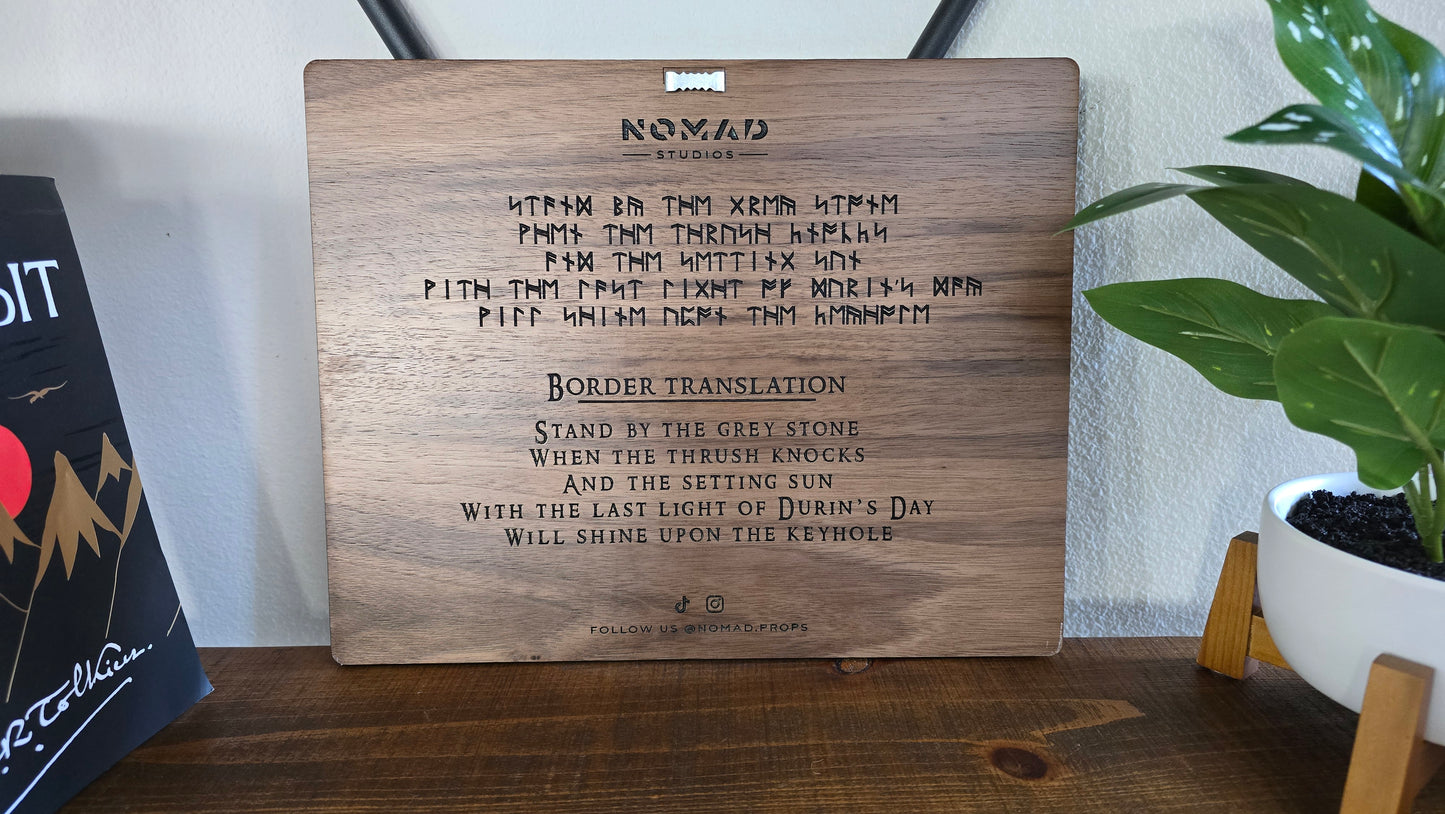 Thrór's Map | Wooden Art | UV Activated Moon Runes