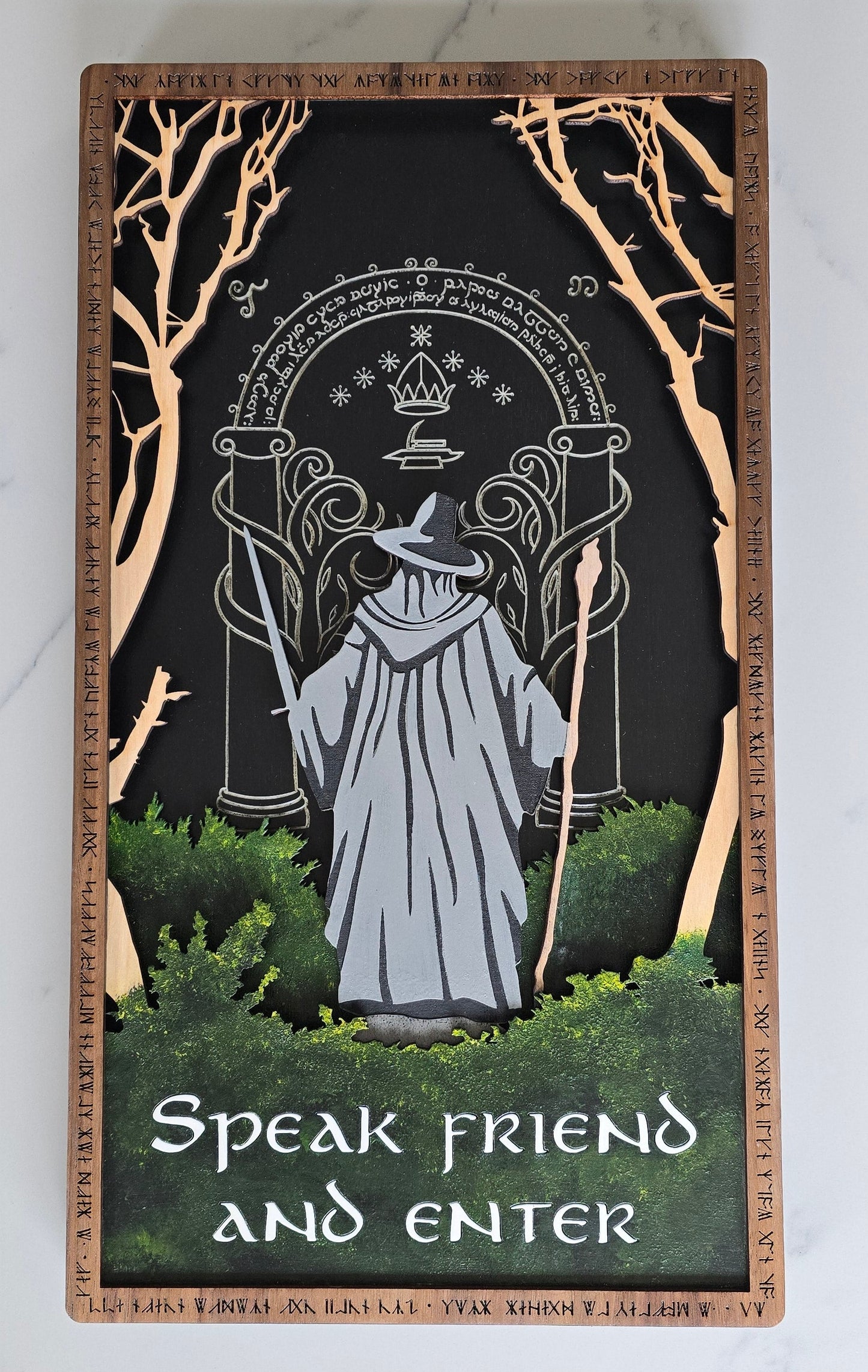 Lord of the RIngs | Wooden Wall Art | Glow in the Dark | UV Activated