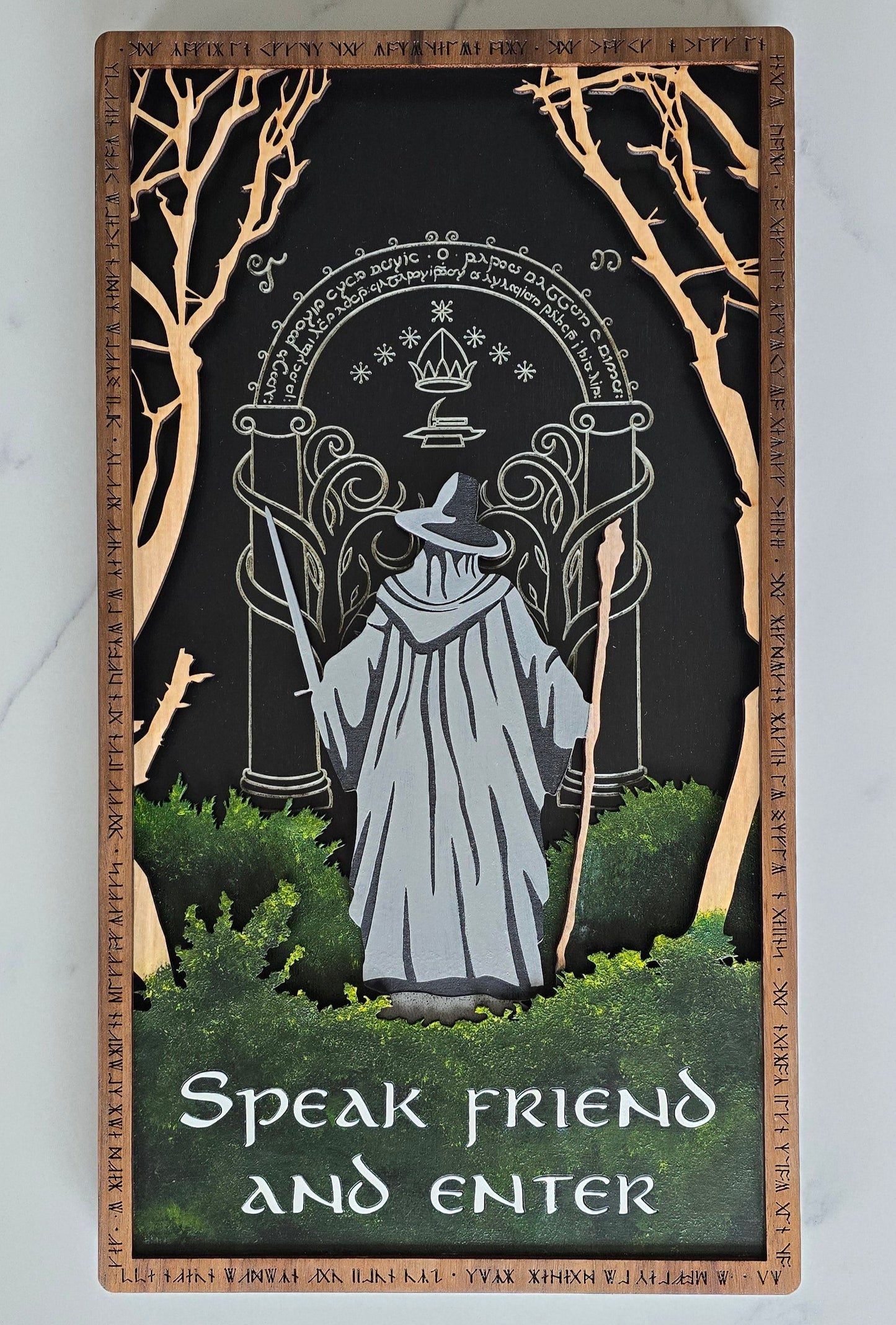 Lord of the RIngs | Wooden Wall Art | Glow in the Dark | UV Activated