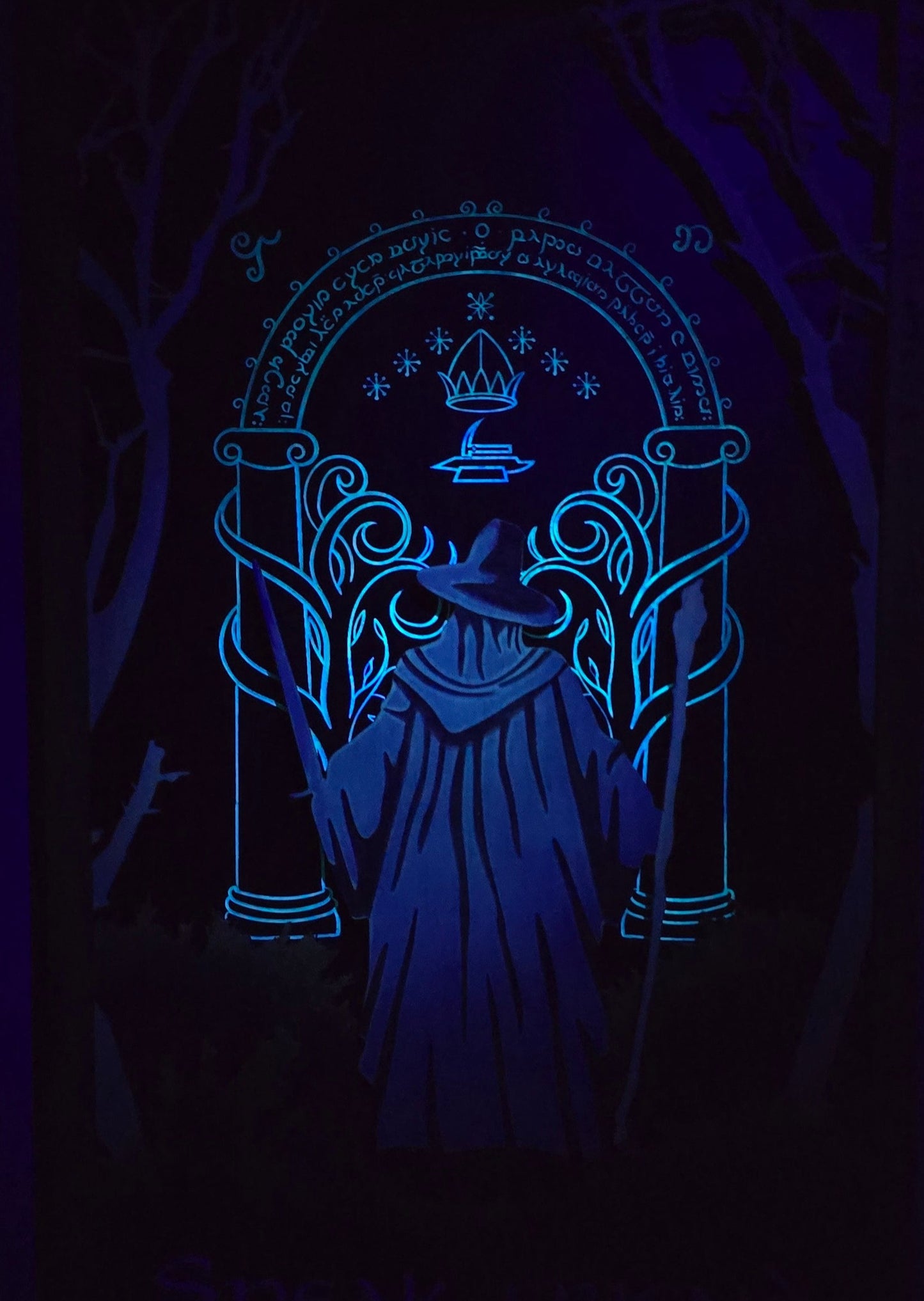 Lord of the RIngs | Wooden Wall Art | Glow in the Dark | UV Activated