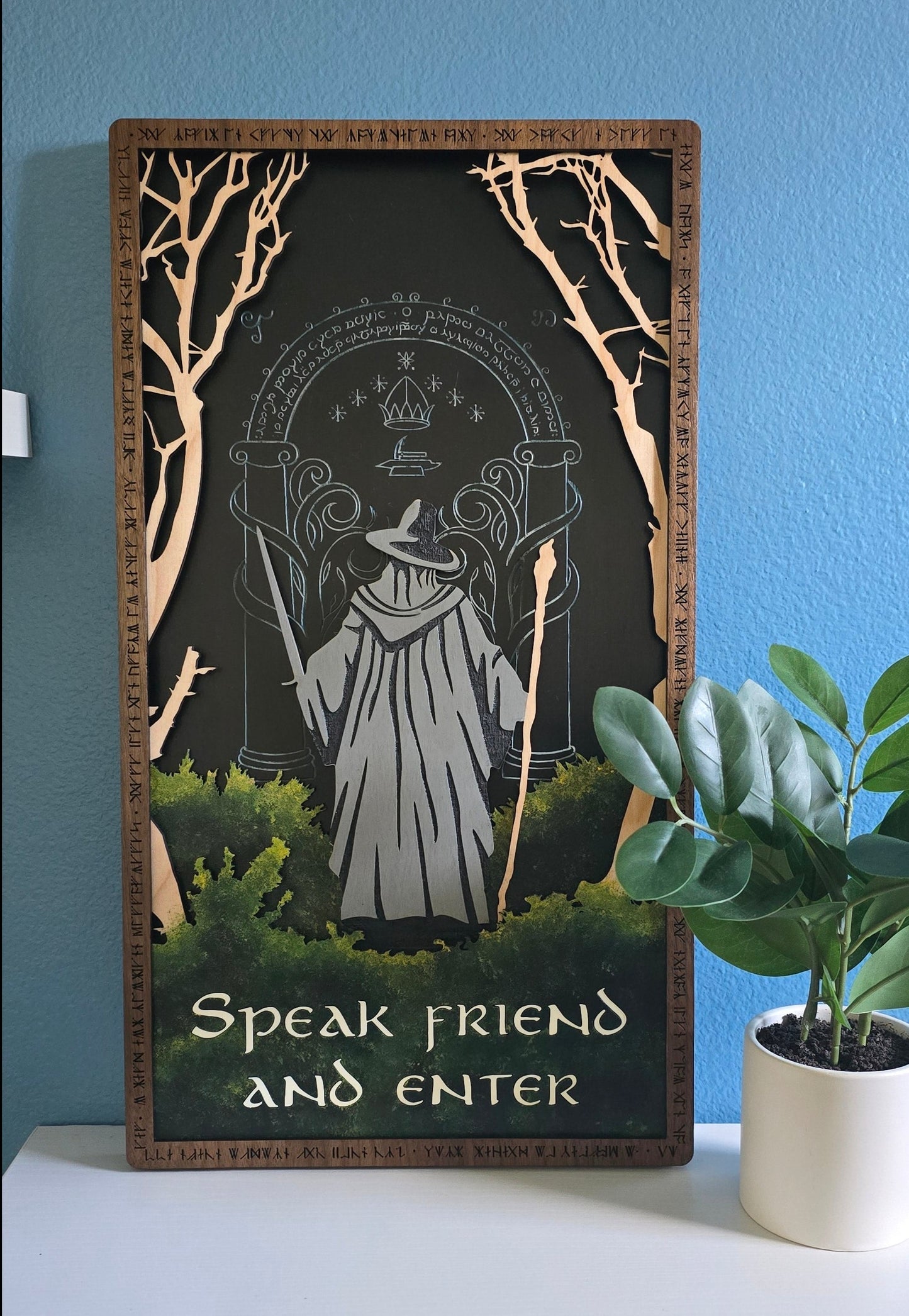 Lord of the RIngs | Wooden Wall Art | Glow in the Dark | UV Activated
