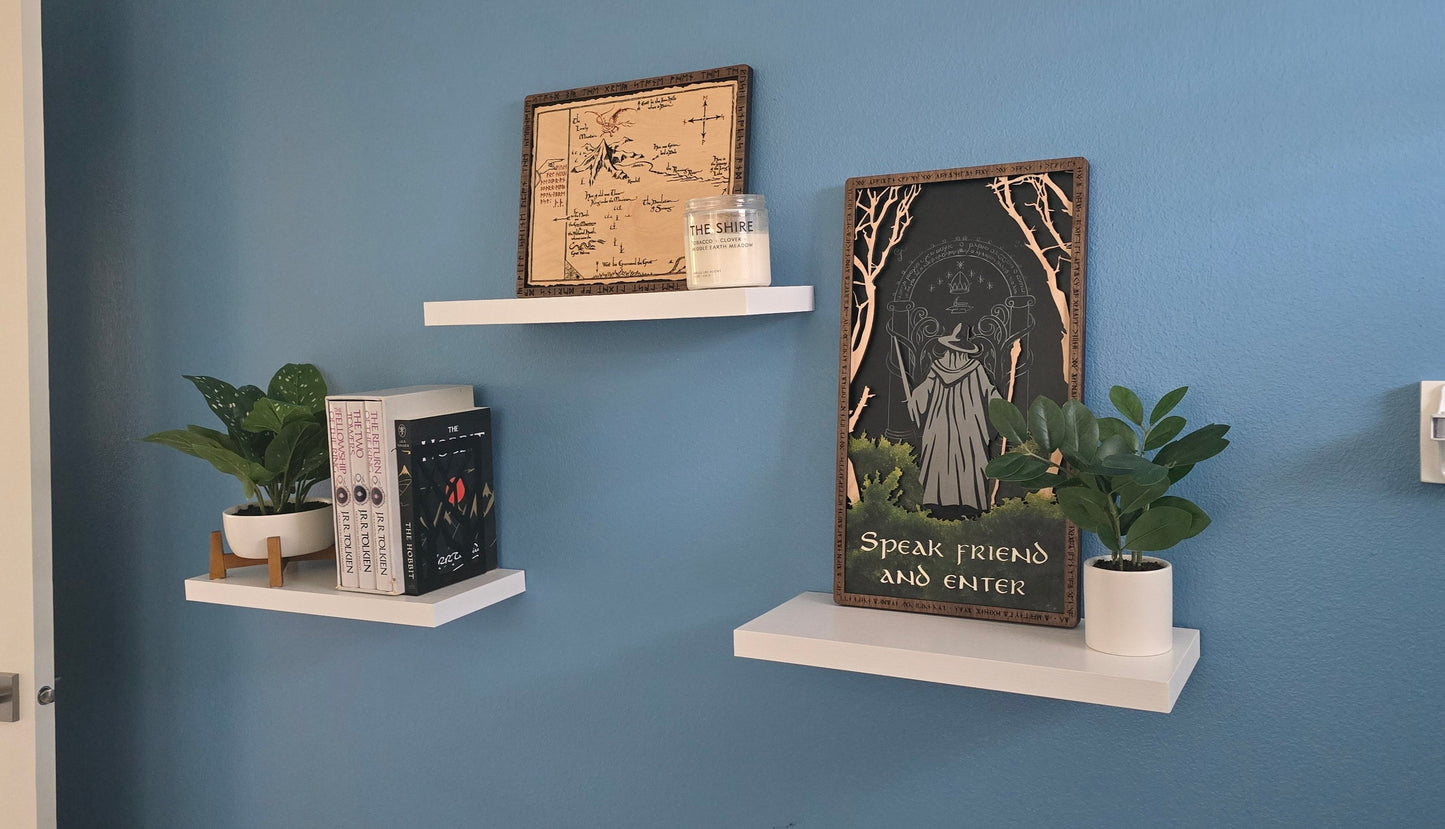 Lord of the RIngs | Wooden Wall Art | Glow in the Dark | UV Activated