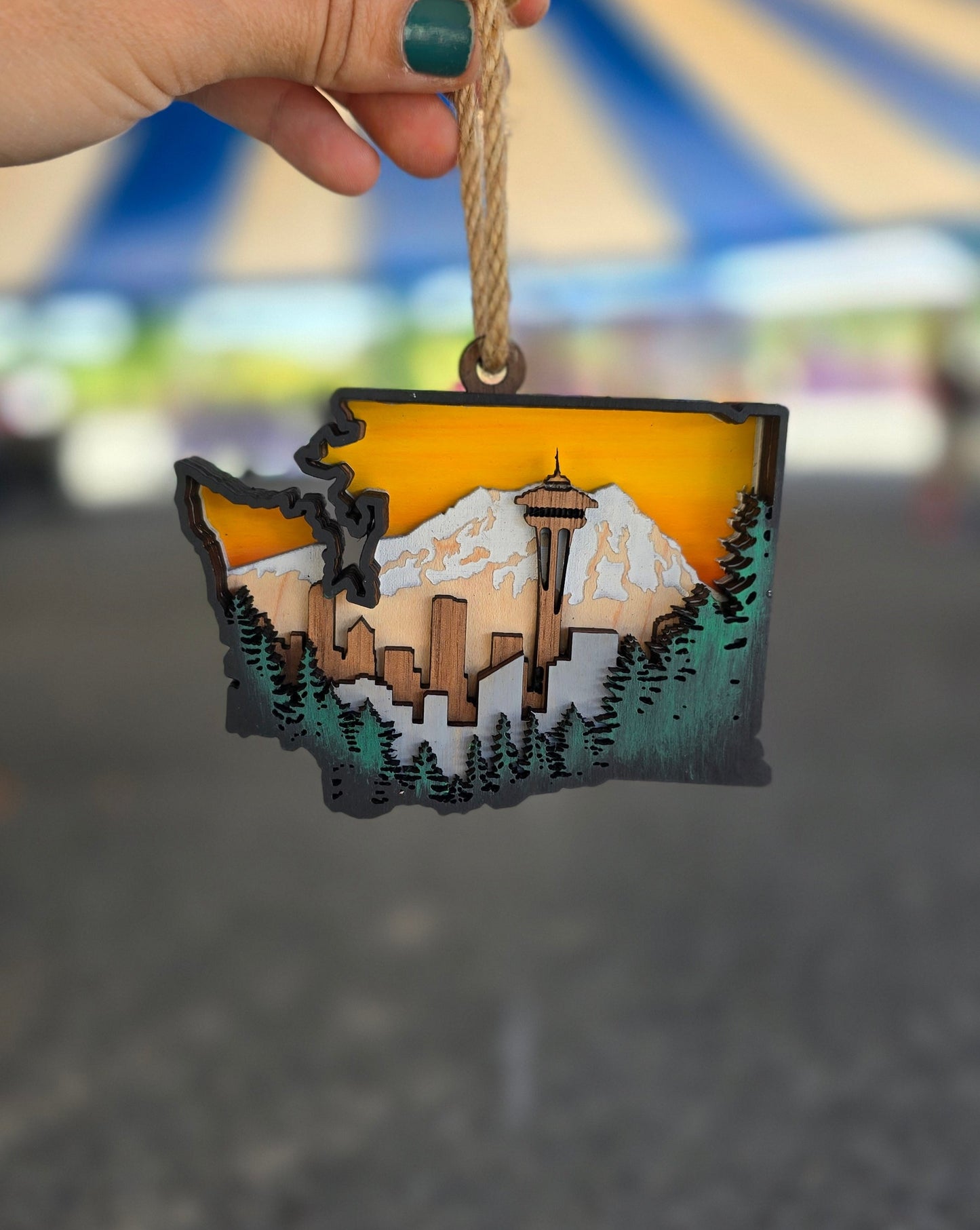 Washington State Wooden Ornament