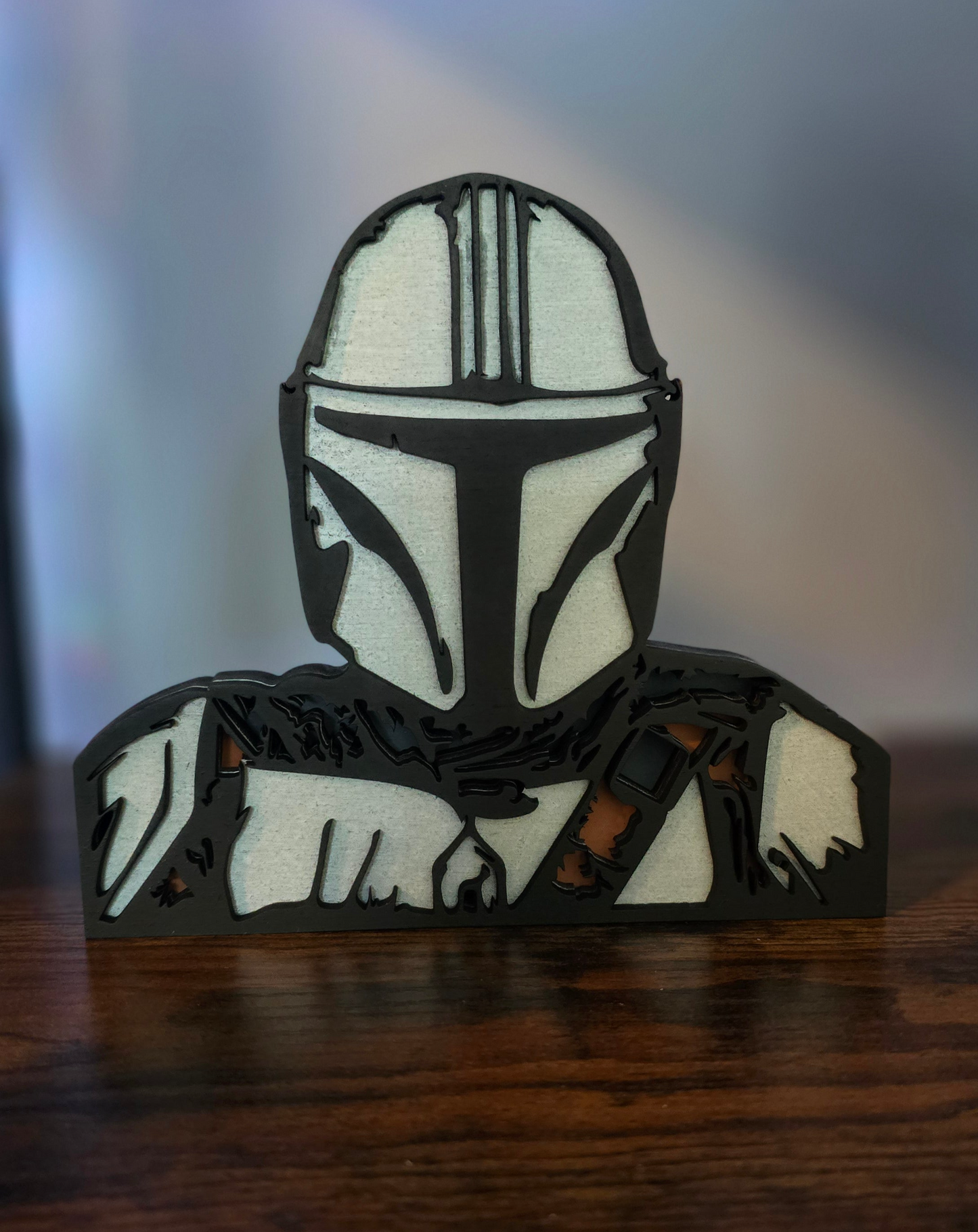 Mandalorian | Wooden Art | Bookshelf Decor