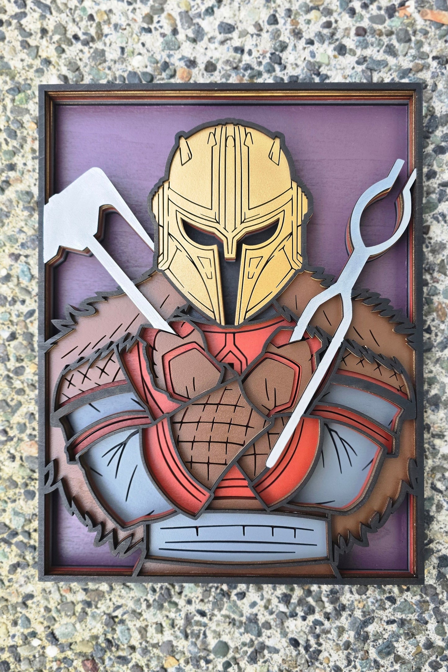 The Armorer | Wood Art | Wall or Bookshelf Decor