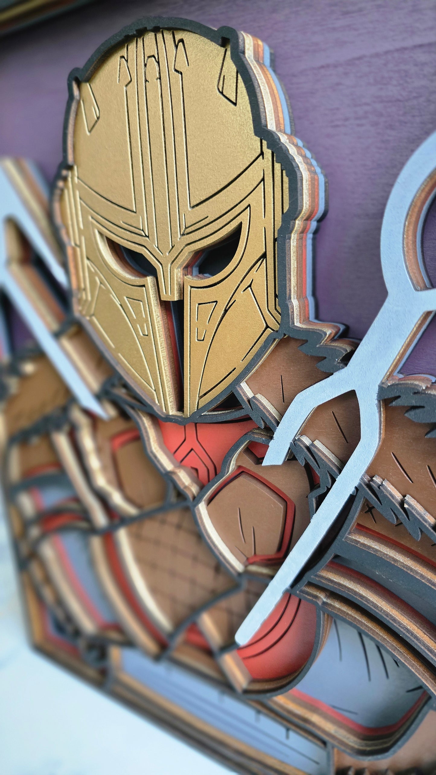 The Armorer | Wood Art | Wall or Bookshelf Decor