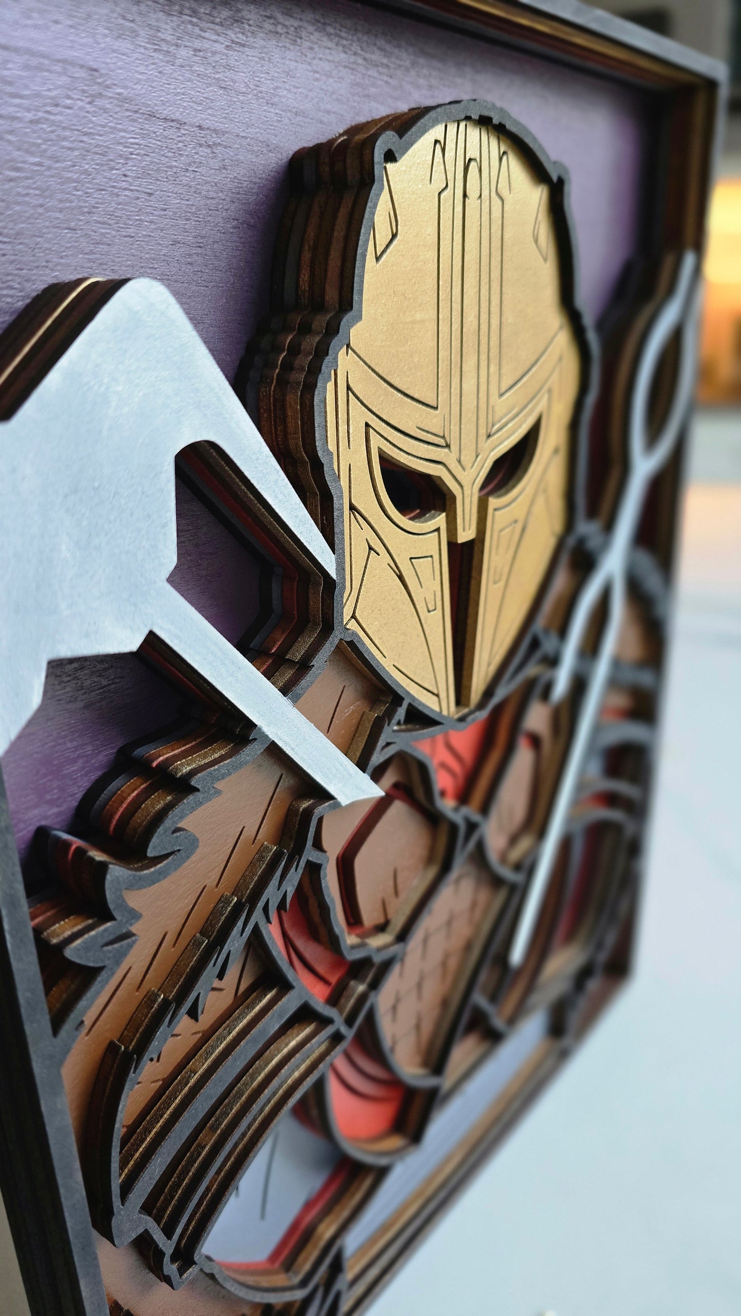 The Armorer | Wood Art | Wall or Bookshelf Decor
