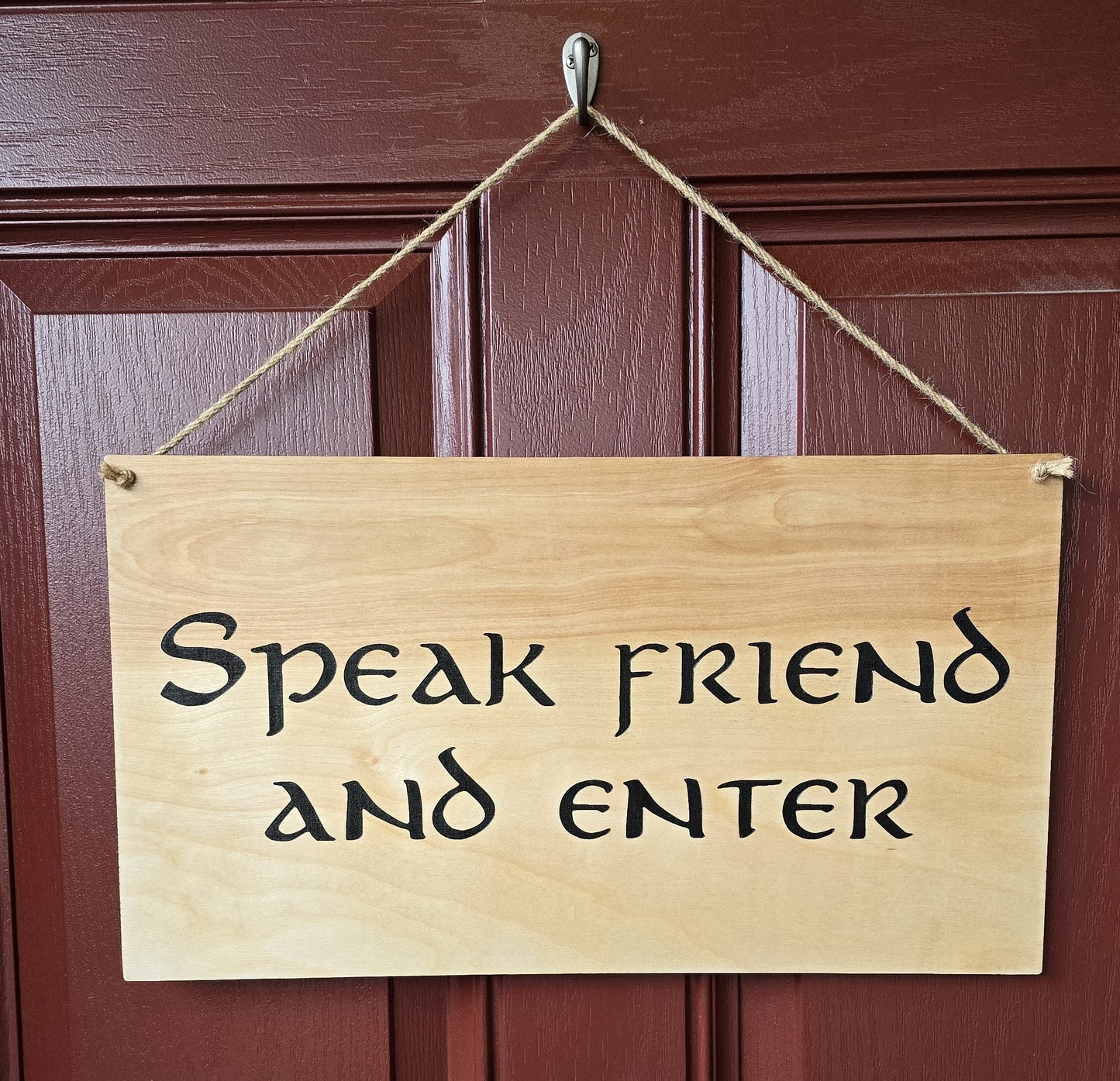 No Admittance Except on Party Business/ Speak Friend and Enter | Hobbit Inspired Reversible Sign