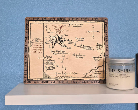 Thrór's Map | Wooden Art | UV Activated Moon Runes