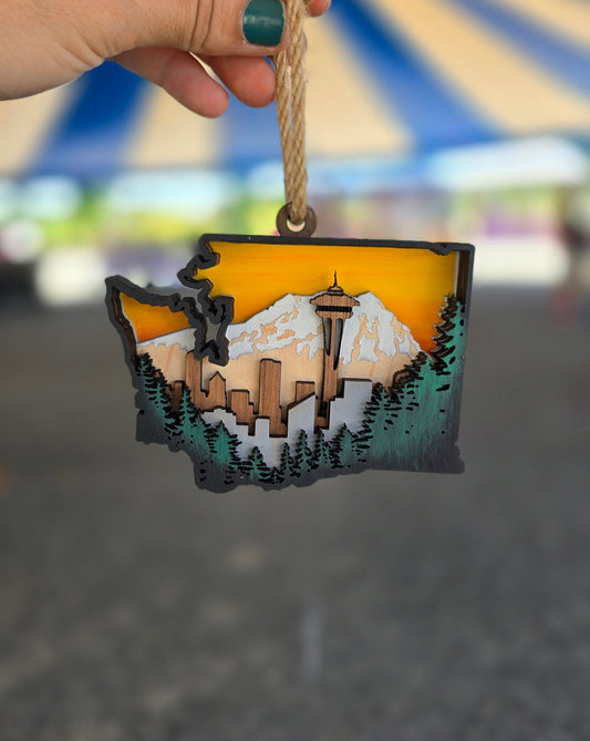 Washington State Wooden Ornament